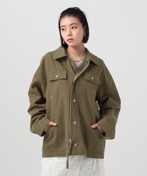 BAYFLOW(ベイフロー)の「ヘビーオックスミリタリージャケット(ブルゾン・レディース・カーキ/グレイッシュベージュ・FREE)」の17枚目の写真