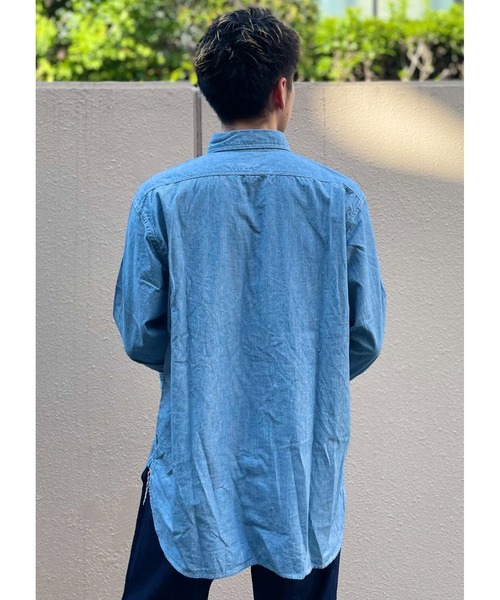 orSlow（オアスロウ）の「orSlow/オアスロウ　リラックスフィットシャンブレーワークシャツ ヒッコリー　RELAX FIT CHAMBRAY WORK SHIRT HICKORY（シャツ/ブラウス・メンズ・ストライプ・3/2）」の8枚目の写真