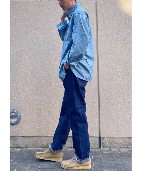 orSlow（オアスロウ）の「orSlow/オアスロウ　リラックスフィットシャンブレーワークシャツ ヒッコリー　RELAX FIT CHAMBRAY WORK SHIRT HICKORY（シャツ/ブラウス・メンズ・ストライプ・3/2）」の10枚目の写真