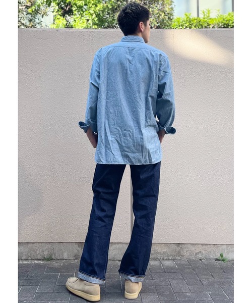 orSlow（オアスロウ）の「orSlow/オアスロウ　リラックスフィットシャンブレーワークシャツ ヒッコリー　RELAX FIT CHAMBRAY WORK SHIRT HICKORY（シャツ/ブラウス・メンズ・ストライプ・3/2）」の11枚目の写真