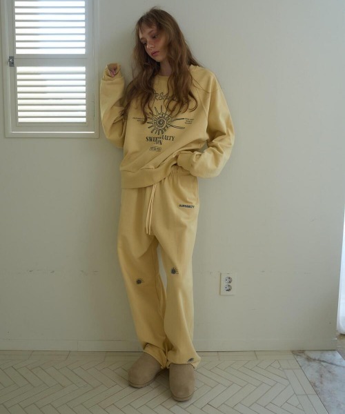 oursaalty(アウアソルティ)の「FOSSIL WIDE PANTS(スウェットパンツ・レディース・レモンイエロー・FREE)」の8枚目の写真