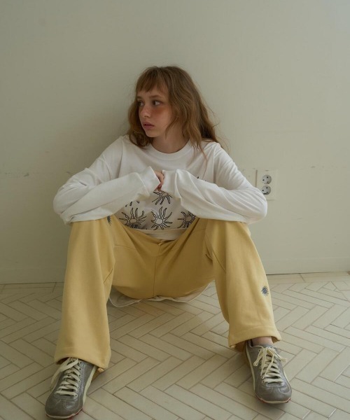 oursaalty(アウアソルティ)の「FOSSIL WIDE PANTS(スウェットパンツ・レディース・レモンイエロー・FREE)」の9枚目の写真