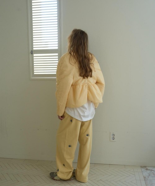 oursaalty(アウアソルティ)の「FOSSIL WIDE PANTS(スウェットパンツ・レディース・レモンイエロー・FREE)」の2枚目の写真