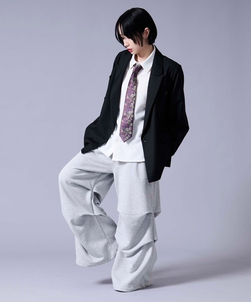 Ellno Loset(エルノロゼット)の「2wayタックヘビースウェットパンツ(スウェットパンツ・メンズ・グレー/ブラック・LARGE/MEDIUM/SMALL)」の18枚目の写真
