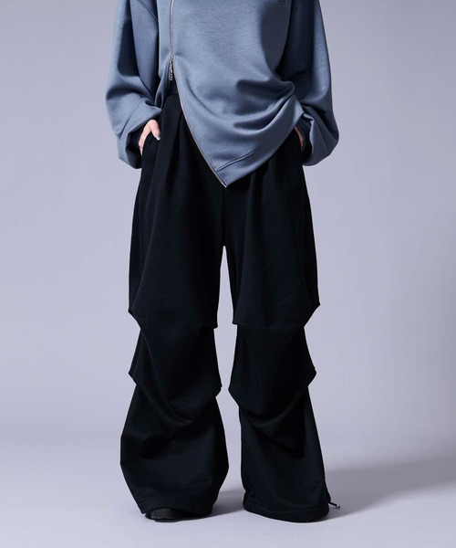 Ellno Loset(エルノロゼット)の「2wayタックヘビースウェットパンツ(スウェットパンツ・メンズ・グレー/ブラック・LARGE/MEDIUM/SMALL)」の5枚目の写真