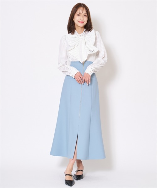 AND COUTURE(アンドクチュール)の「フロントZIPマーメイドスカート(スカート・レディース・ミント/ベージュ/ブルー/ブラック・MEDIUM/SMALL)」の4枚目の写真