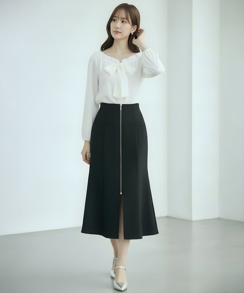 AND COUTURE(アンドクチュール)の「フロントZIPマーメイドスカート(スカート・レディース・ミント/ベージュ/ブルー/ブラック・MEDIUM/SMALL)」の2枚目の写真