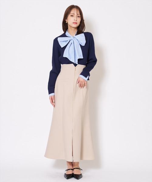 AND COUTURE(アンドクチュール)の「フロントZIPマーメイドスカート(スカート・レディース・ミント/ベージュ/ブルー/ブラック・MEDIUM/SMALL)」の6枚目の写真