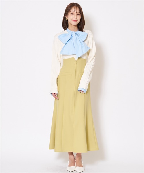 AND COUTURE(アンドクチュール)の「フロントZIPマーメイドスカート(スカート・レディース・イエロー/ベージュ/ブルー/ブラック・MEDIUM/SMALL)」の9枚目の写真
