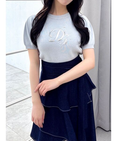 dazzlin(ダズリン)の「ロゴニットプルオーバー(ニット/セーター・レディース・グレー/ネイビー/オフホワイト/ブルー・FREE)」の4枚目の写真