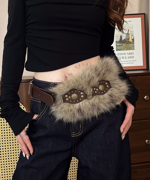 TAO COMME des GARÇONS シルバースタッズベルト二重巻きY2K TAO COMME des GARÇONS シルバースタッズベルト二重巻きY2K
