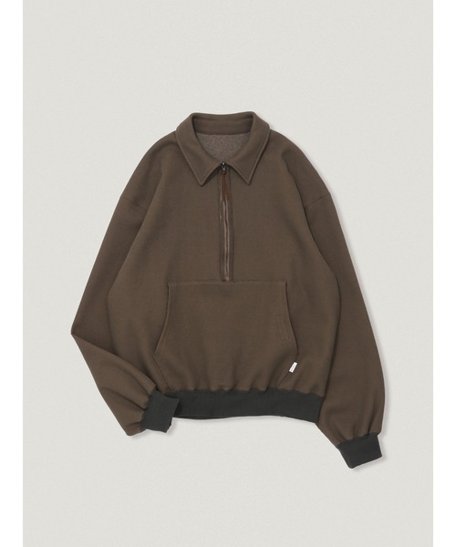 elephant TRIBAL fabrics(エレファントトライバルファブリックス)の「elephant TRIBAL fabrics Reversible Half-Zip(スウェット・メンズ・ブラウン/ブラック/セージグリーン・2/1)」の3枚目の写真