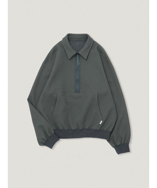 elephant TRIBAL fabrics(エレファントトライバルファブリックス)の「elephant TRIBAL fabrics Reversible Half-Zip(スウェット・メンズ・ブラウン/ブラック/セージグリーン・2/1)」の1枚目の写真