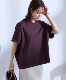 【Aunely】ひんやり 360°きれい見え コクーンシルエット ミニマル Tシャツ <YOSOOIシリーズ>