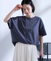 【Aunely】ひんやり 360°きれい見え コクーンシルエット ミニマル Tシャツ <YOSOOIシリーズ>