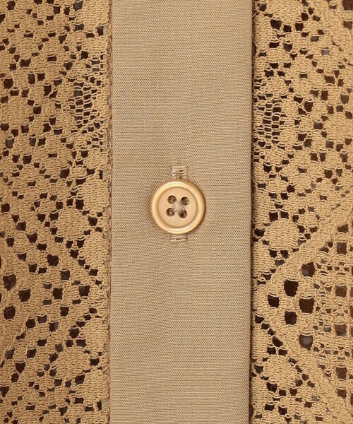 UNFILO（アンフィーロ）の「ブロックレース バンドカラーシャツ（シャツ/ブラウス・レディース・アイボリー系/黄土色系/ブラック系・X-LARGE）」の14枚目の写真
