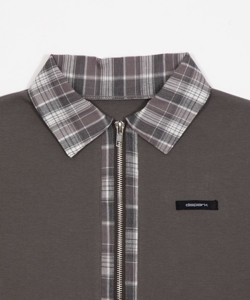 dispark(ディスパーク)の「DISPARK/【26年春夏新作】チェックドッキングZIPトップ(Tシャツ/カットソー・レディース・グレー/ベージュ・FREE)」の14枚目の写真