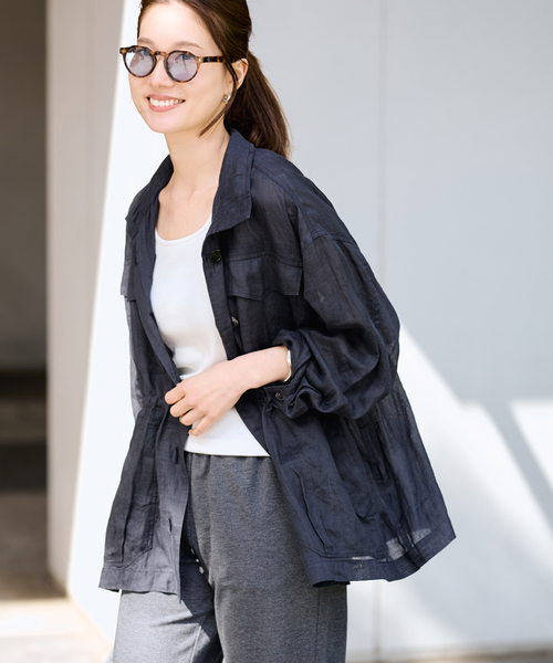 FRAMeWORK(フレームワーク)の「≪新色 / 追加≫ラミースタンドブルゾン(その他アウター・レディース・ネイビー/カーキ/ブラウン・FREE)」の3枚目の写真