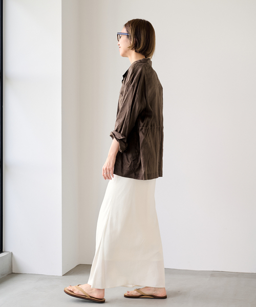 FRAMeWORK(フレームワーク)の「≪新色 / 追加≫ラミースタンドブルゾン(その他アウター・レディース・ネイビー/カーキ/ブラウン・FREE)」の6枚目の写真