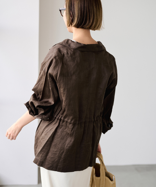 FRAMeWORK(フレームワーク)の「≪新色 / 追加≫ラミースタンドブルゾン(その他アウター・レディース・ネイビー/カーキ/ブラウン・FREE)」の9枚目の写真