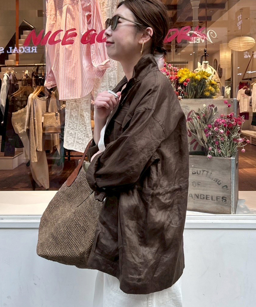 FRAMeWORK(フレームワーク)の「≪新色 / 追加≫ラミースタンドブルゾン(その他アウター・レディース・ネイビー/カーキ/ブラウン・FREE)」の15枚目の写真