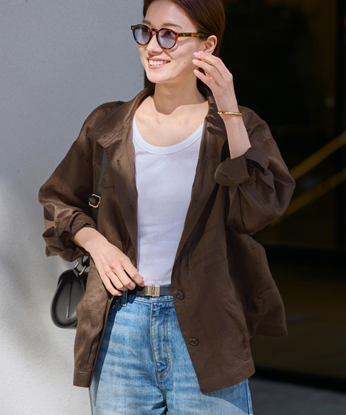 FRAMeWORK(フレームワーク)の「≪新色 / 追加≫ラミースタンドブルゾン(その他アウター・レディース・ネイビー/カーキ/ブラウン・FREE)」の17枚目の写真