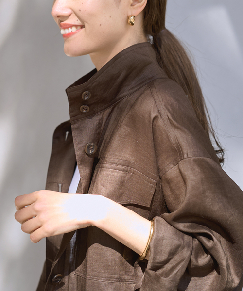 FRAMeWORK(フレームワーク)の「≪新色 / 追加≫ラミースタンドブルゾン(その他アウター・レディース・ネイビー/カーキ/ブラウン・FREE)」の20枚目の写真