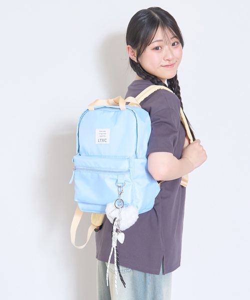 LOVETOXIC(ラブトキシック)の「【LTXC】【容量7L】スクエアナイロンミニリュック(バックパック/リュック・キッズ・ライトブルー/ブラック/オレンジ・F)」の3枚目の写真