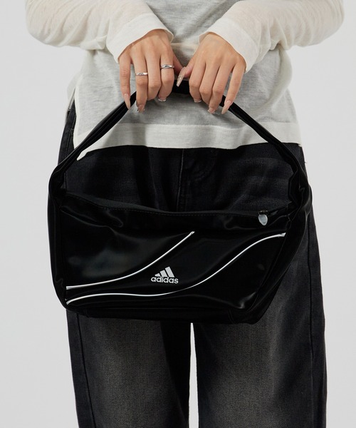 adidas(アディダス)の「adidas/アディダス パイピング 配色 ワンハンドルバッグ ハンドバッグ 秋 秋服 2026年秋冬(ショルダーバッグ・レディース・ブラック/グレー・FREE)」の2枚目の写真