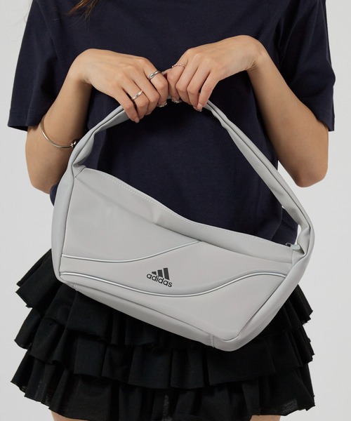 adidas(アディダス)の「adidas/アディダス パイピング 配色 ワンハンドルバッグ ハンドバッグ 秋 秋服 2026年秋冬(ショルダーバッグ・レディース・ブラック/グレー・FREE)」の9枚目の写真