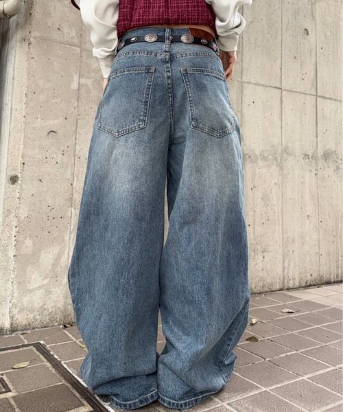 sedacle（セダクル）の「スラブケミカル加工デニム（デニムパンツ・メンズ・ブラック/インディゴブルー・LARGE/MEDIUM/SMALL）」の5枚目の写真
