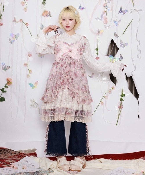 myu:loret(ミュウロレット)の「レースパーカープルオーバー(Tシャツ/カットソー・レディース・ホワイト/ブラック・FREE)」の5枚目の写真