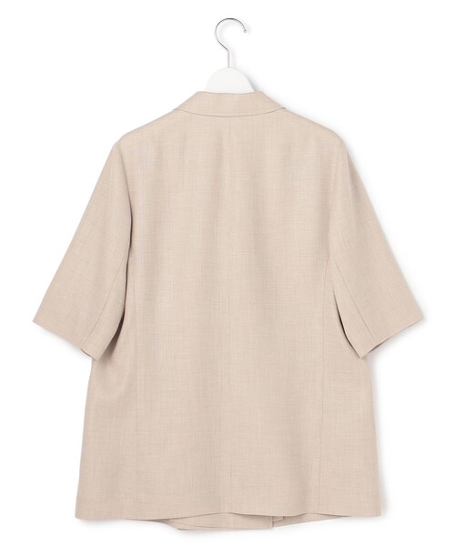 23区 S(ニジュウサンクチイサイサイズ)の「リネンライクグロッシー ハーフスリーブ ダブル ジャケット(その他アウター・レディース・グレー系/ベージュ系/ネイビー系・32)」の17枚目の写真