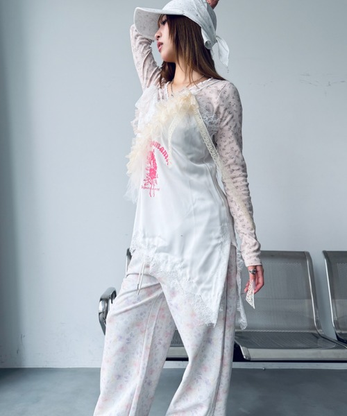 Y2K SYNAPSE FACTORY（ワイツーケー シナプスファクトリー）の「【ボタニカル】ワイドジョガーパンツ（スウェットパンツ・レディース・サックスブルー/ピンク・FREE）」の19枚目の写真