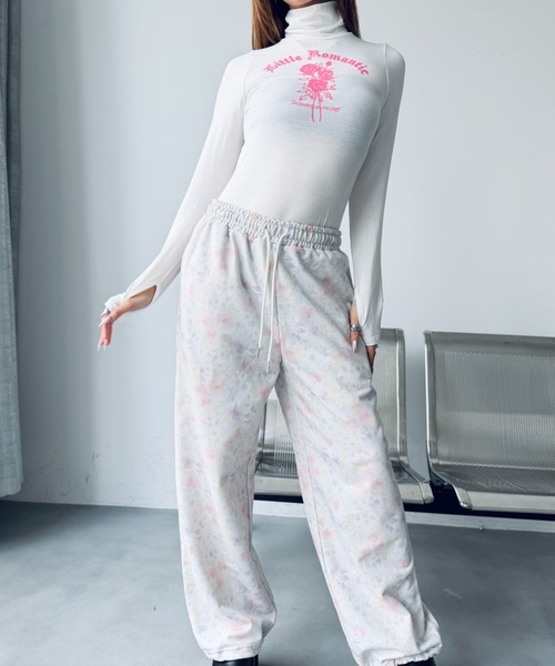 Y2K SYNAPSE FACTORY（ワイツーケー シナプスファクトリー）の「【ボタニカル】ワイドジョガーパンツ（スウェットパンツ・レディース・サックスブルー/ピンク・FREE）」の16枚目の写真