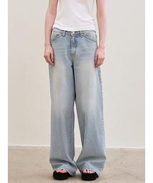 le（ル）の「wide-fit denim pants (light blue)（デニムパンツ）」