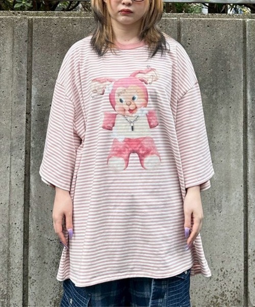 DOPE BUNNY BORDER BIG Tシャツ（Tシャツ/カットソー）｜Candy