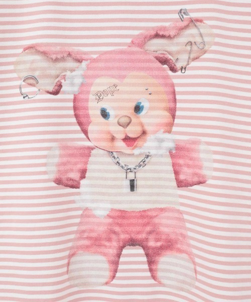 Candy Stripper（キャンディストリッパー）の「DOPE BUNNY BORDER BIG Tシャツ（Tシャツ/カットソー・レディース・ブラック/ブルー/ピンク・FREE）」の7枚目の写真