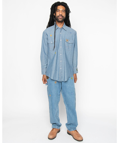 MONITALY(モニタリー)の「monitaly | クロシェ刺繍 ウエスタンワークシャツ MEN(シャツ/ブラウス・メンズ・ブルー・L/M)」の12枚目の写真