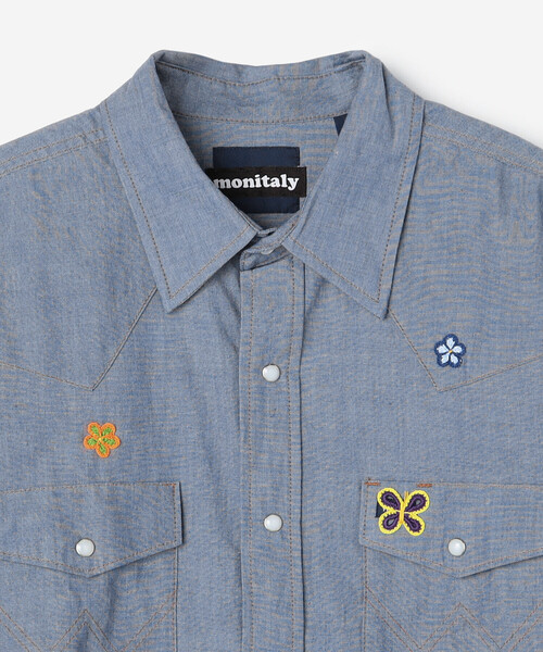 MONITALY(モニタリー)の「monitaly | クロシェ刺繍 ウエスタンワークシャツ MEN(シャツ/ブラウス・メンズ・ブルー・L/M)」の15枚目の写真
