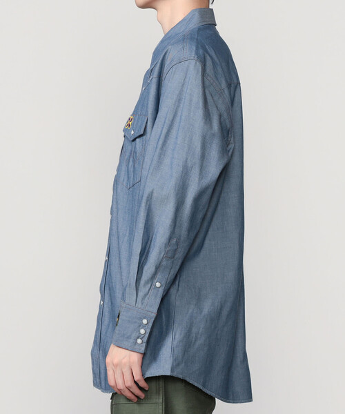 MONITALY(モニタリー)の「monitaly | クロシェ刺繍 ウエスタンワークシャツ MEN(シャツ/ブラウス・メンズ・ブルー・L/M)」の8枚目の写真