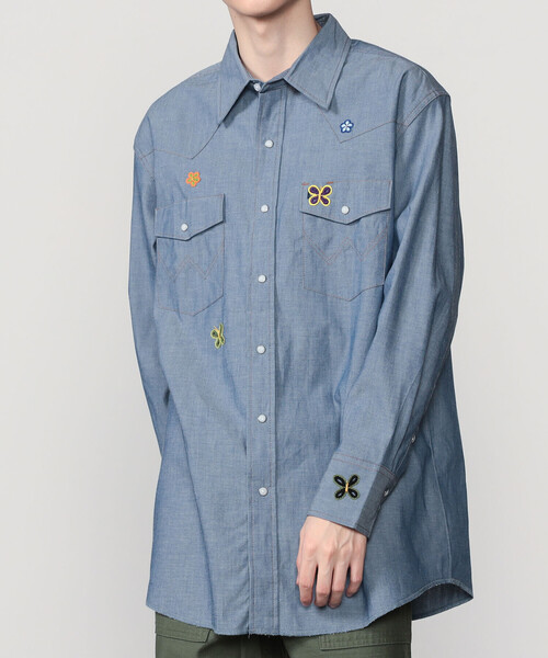 MONITALY(モニタリー)の「monitaly | クロシェ刺繍 ウエスタンワークシャツ MEN(シャツ/ブラウス・メンズ・ブルー・L/M)」の10枚目の写真