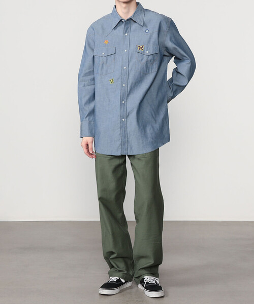 MONITALY(モニタリー)の「monitaly | クロシェ刺繍 ウエスタンワークシャツ MEN(シャツ/ブラウス・メンズ・ブルー・L/M)」の11枚目の写真
