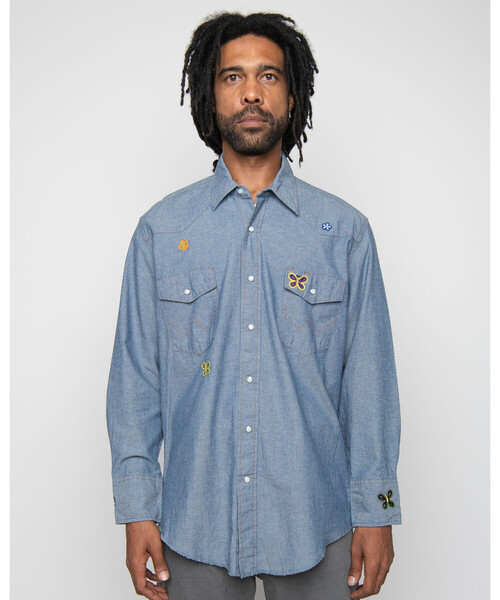 MONITALY(モニタリー)の「monitaly | クロシェ刺繍 ウエスタンワークシャツ MEN(シャツ/ブラウス・メンズ・ブルー・L/M)」の1枚目の写真