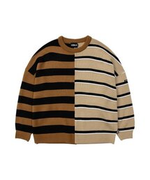 AJOBYAJO | Stripe Mixed Knit Sweater [CAMEL](ニット/セーター)