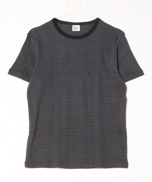 MILLER（ミラー）の「Robert P. Miller / パネルリブ半袖 / 109C（Tシャツ/カットソー・メンズ・ブラック系その他2/イエロー系その他/グレー系その他/チャコールグレー/ブルー/ブラック系その他/ホワイト系その他2/グレー/グレー系その他2/ミント/ホワイト系その他3/ブラウン/ホワイト・LARGE/X-LARGE/MEDIUM）」の8枚目の写真