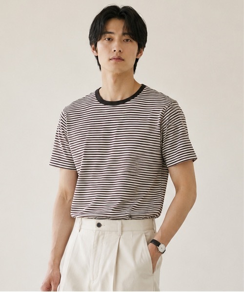 MILLER（ミラー）の「Robert P. Miller / パネルリブ半袖 / 109C（Tシャツ/カットソー・メンズ・ブラック系その他2/イエロー系その他/グレー系その他/チャコールグレー/ブルー/ブラック系その他/ホワイト系その他2/グレー/グレー系その他2/ミント/ホワイト系その他3/ブラウン/ホワイト・LARGE/X-LARGE/MEDIUM）」の10枚目の写真