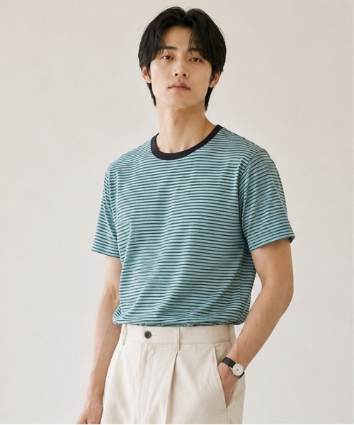 MILLER（ミラー）の「Robert P. Miller / パネルリブ半袖 / 109C（Tシャツ/カットソー・メンズ・ブラック系その他2/イエロー系その他/グレー系その他/チャコールグレー/ブルー/ブラック系その他/ホワイト系その他2/グレー/グレー系その他2/ミント/ホワイト系その他3/ブラウン/ホワイト・LARGE/X-LARGE/MEDIUM）」の12枚目の写真