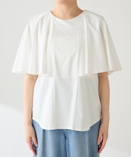 COLLAGE GALLARDAGALANTE(コラージュガリャルダガランテ)の「ケープデザインカットソー(Tシャツ/カットソー・レディース・ブラック/オフホワイト・FREE)」の17枚目の写真