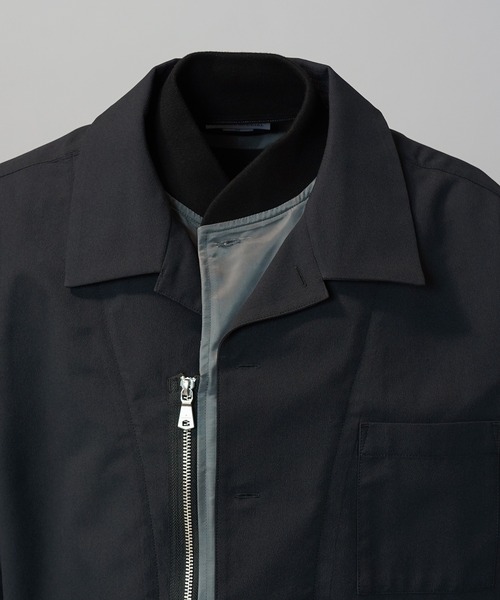 MAISON SPECIAL(メゾンスペシャル)の「《UNISEX》Layering MA-1 Docking Prime-Over Open Collar Short Sleeve Shirt/レイヤリングMA-1ドッキングプライムオーバーオープンカラーショートスリーブシャツ【MAISON SPECIAL/メゾンスペシャル】(シャツ/ブラウス・メンズ・ブラック/カーキ/チャコールグレー・0/1/2)」の22枚目の写真